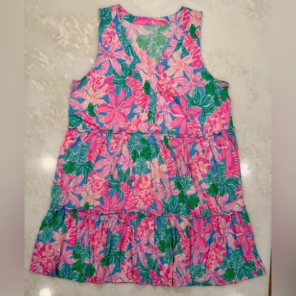 Lilly Pulitzer Lorina V-Neck Dress “Multi Lions Lair” Sz. XXL - Picture 8 of 16